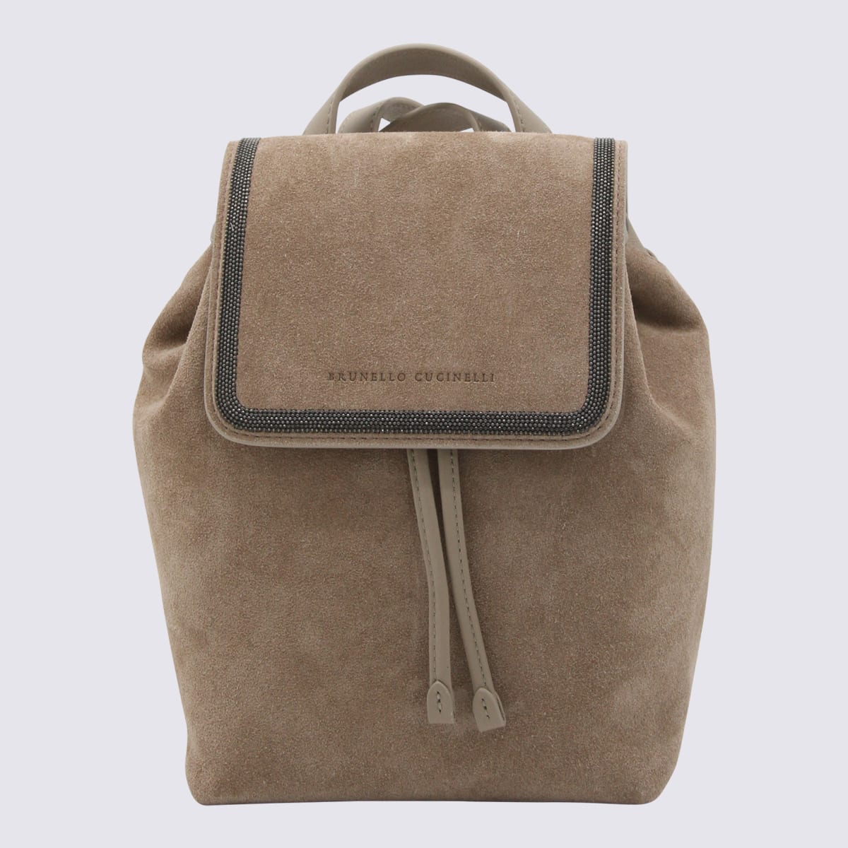 Shop Brunello Cucinelli Brown Suede And Leather Backpack