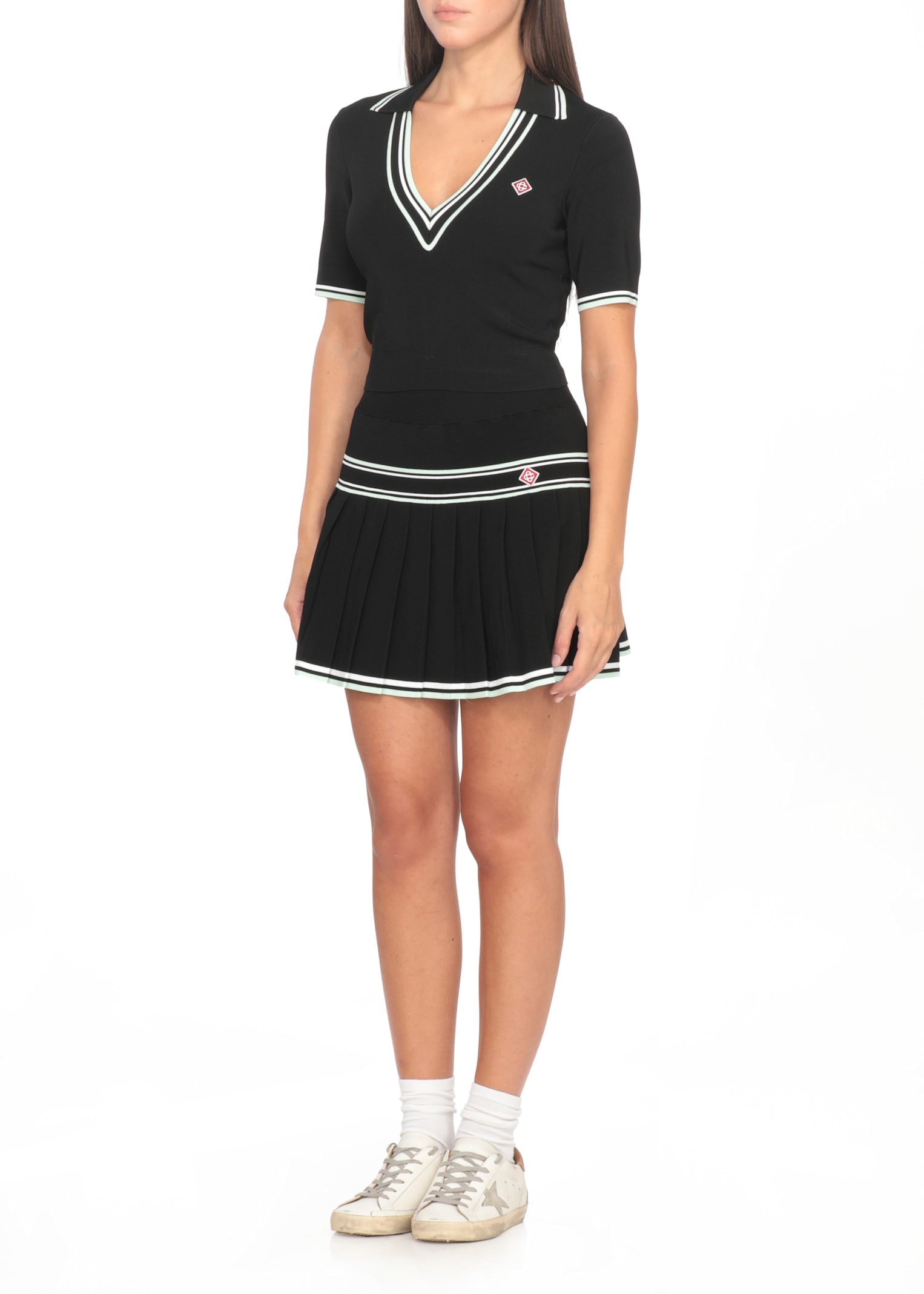 Casablanca Women Pleated Viscose Miniskirt In Black