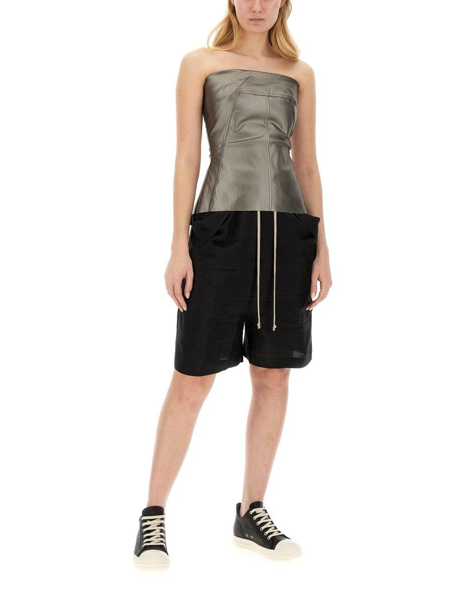 Shop Rick Owens Strapless Bustier Top In Grigio