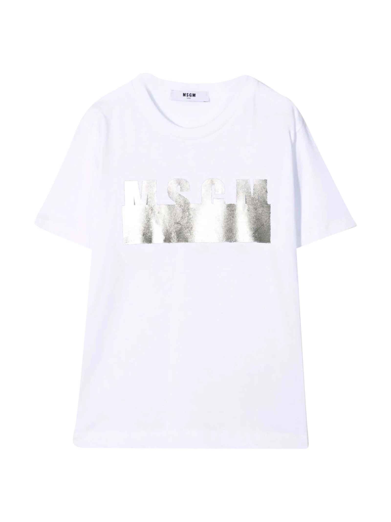 MSGM Moschino Kids Unisex White T-shirt