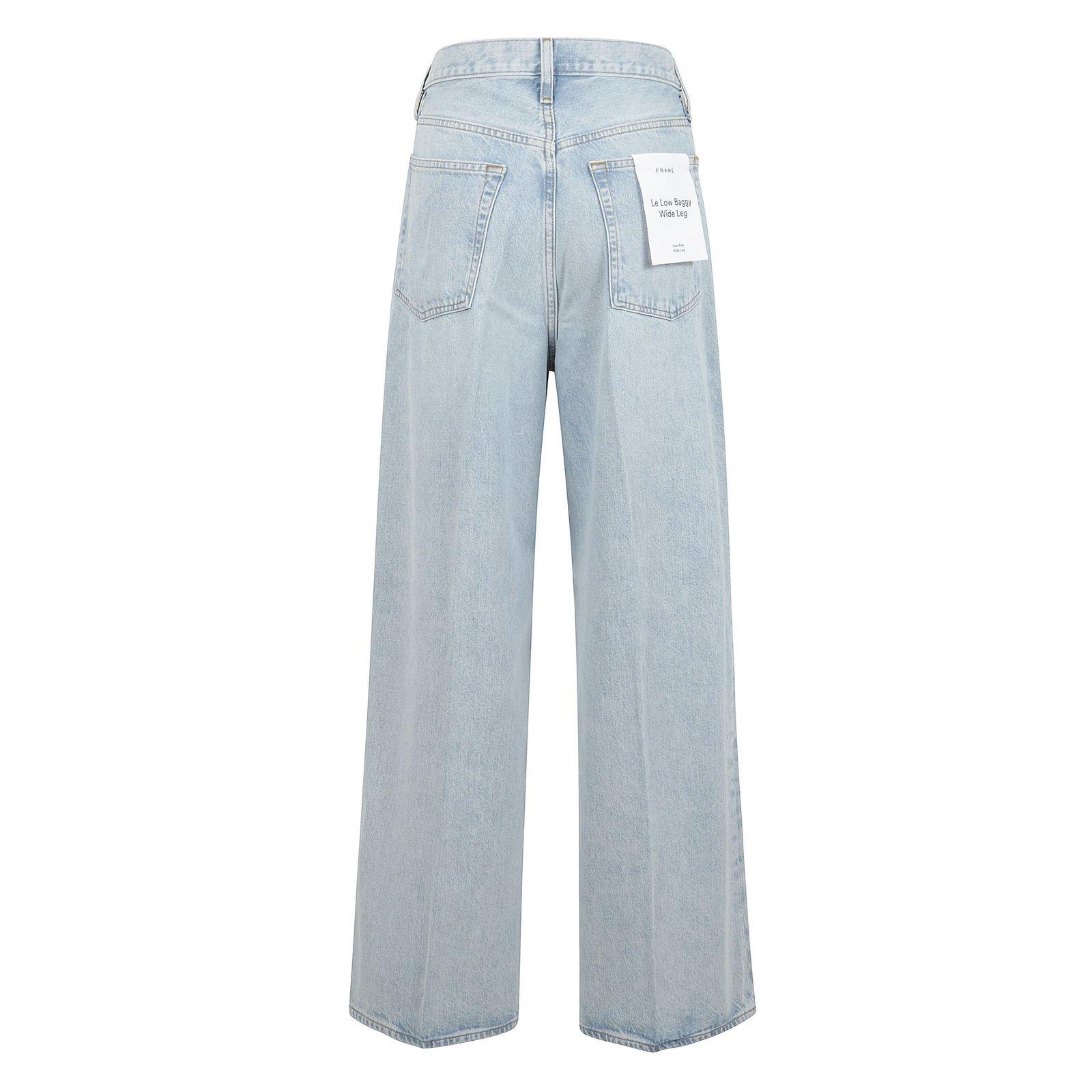 Shop Frame Le Low Baggy Wide-leg Jeans