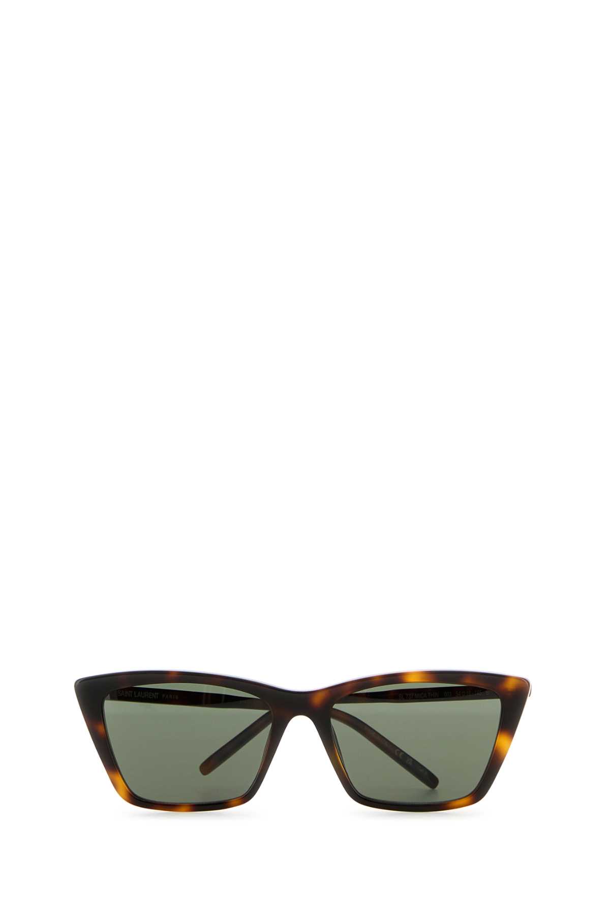 Shop Saint Laurent Printed Acetate Sl 737 Sunglasses In Mediumhavanagrey