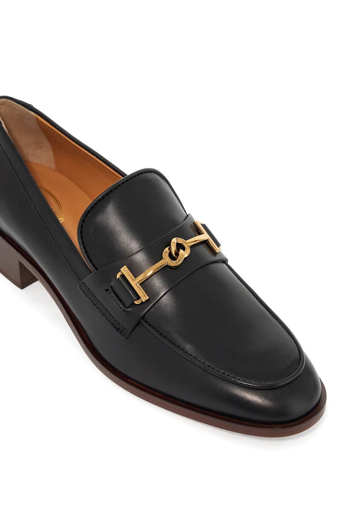 Shop Tod's Leather Loafers In Nero (black)