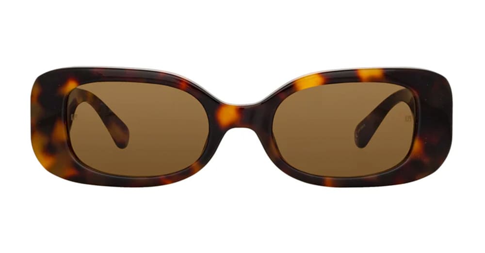 Linda Farrow Lola Rectangular Sunglasses In Brown