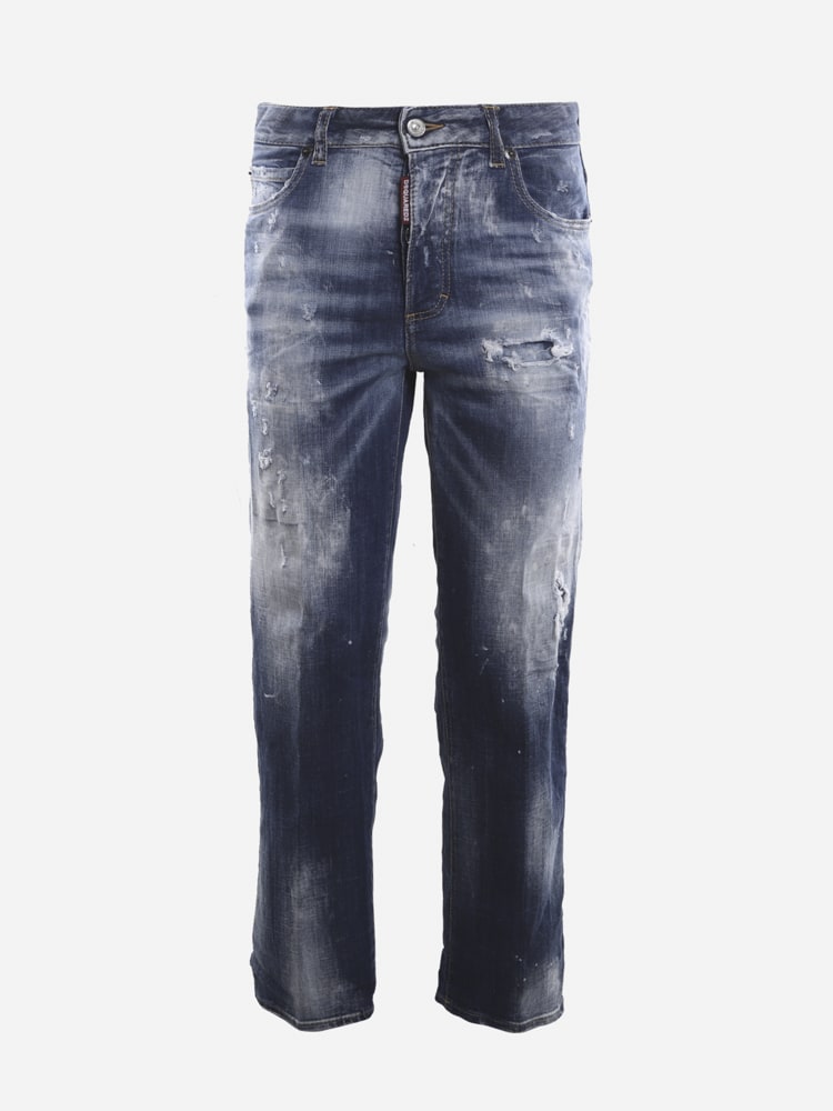 Dsquared2 Stretch Cotton Jeans Distressed Effect