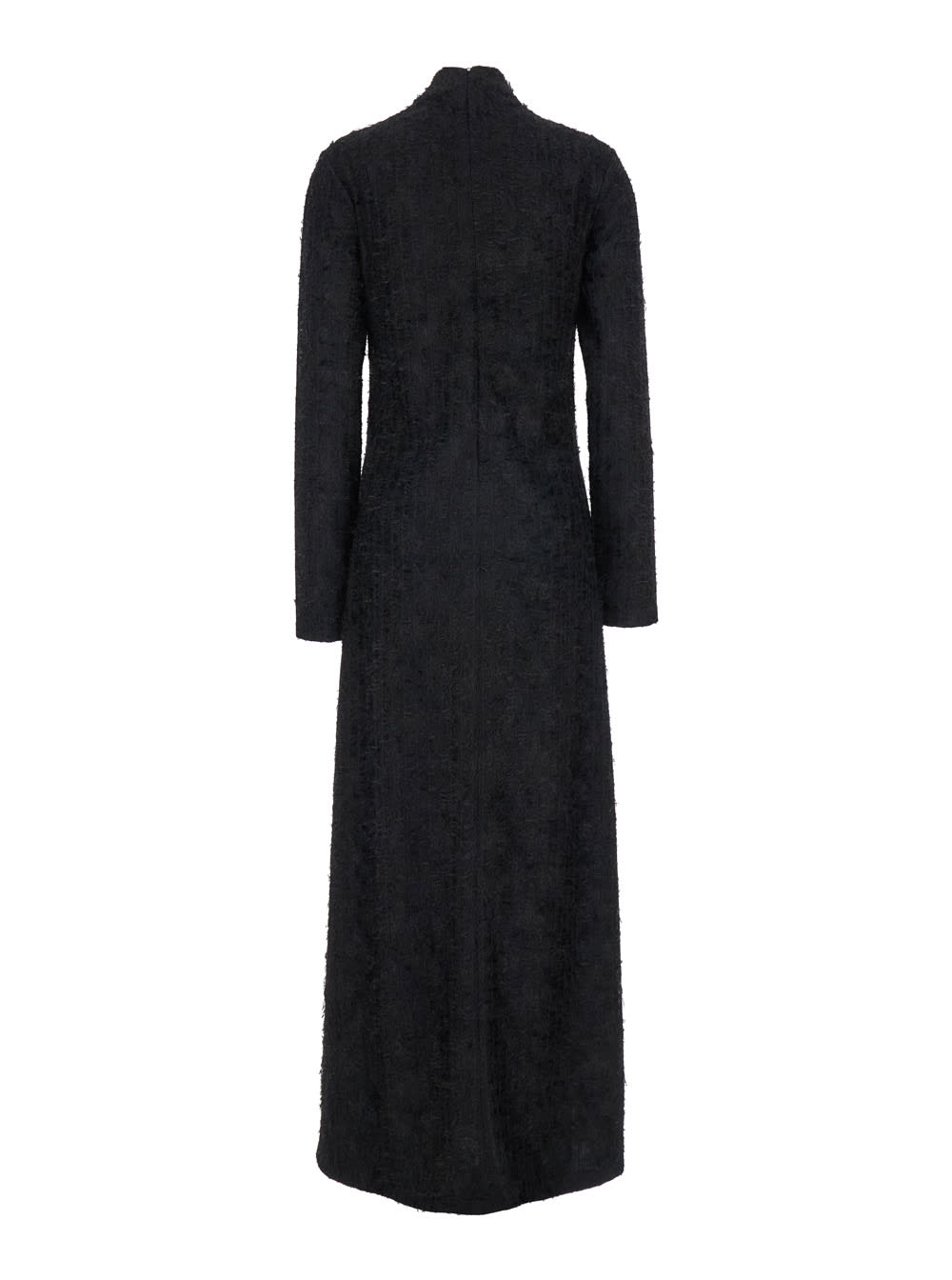 Shop Rohe Textured Lace Turtleneck Dress In Black