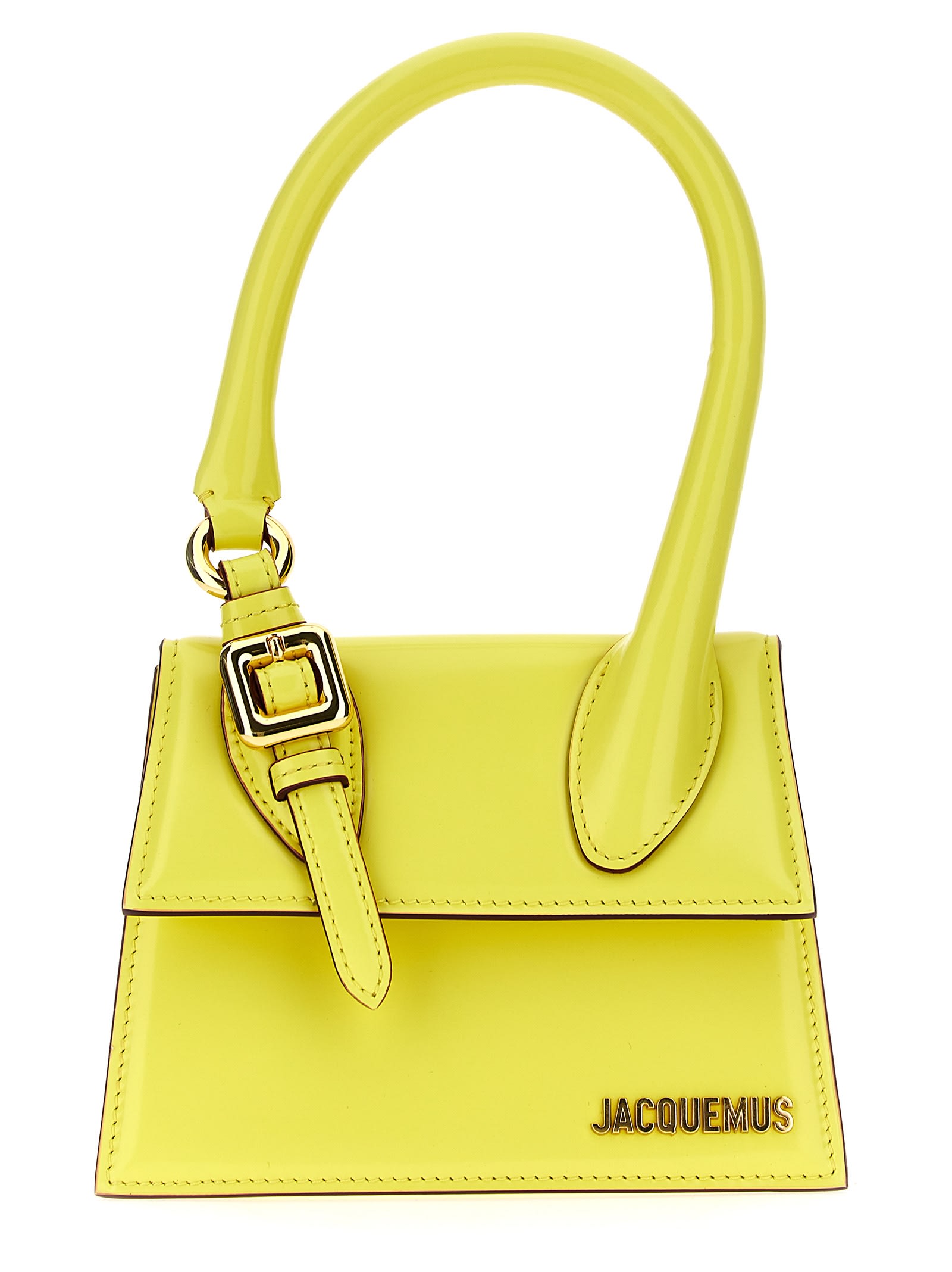 Shop Jacquemus Le Chiquito Moyen Boucle Handbag In Yellow