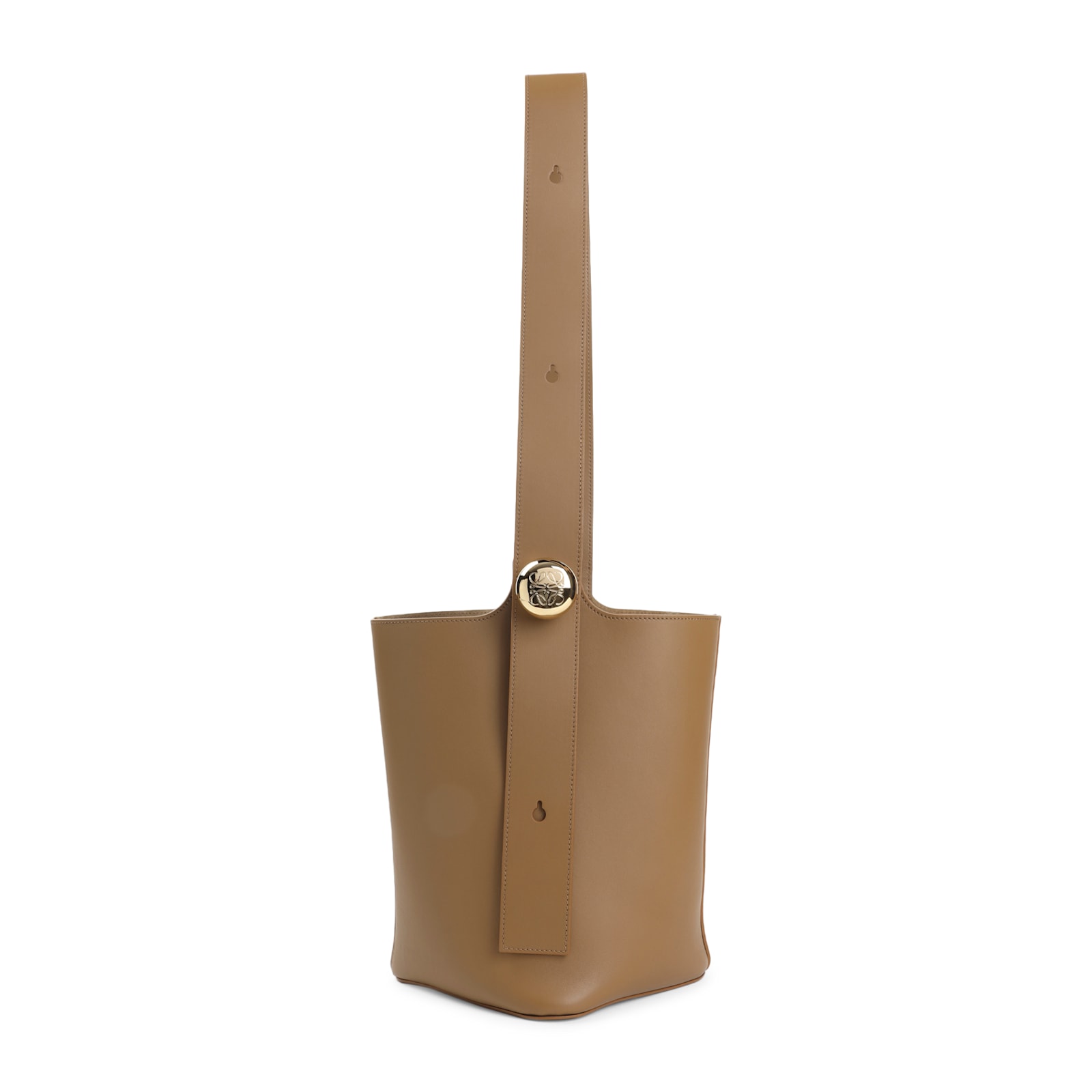 Loewe Pebble Bucket Medium Shoulder Bag In Brown