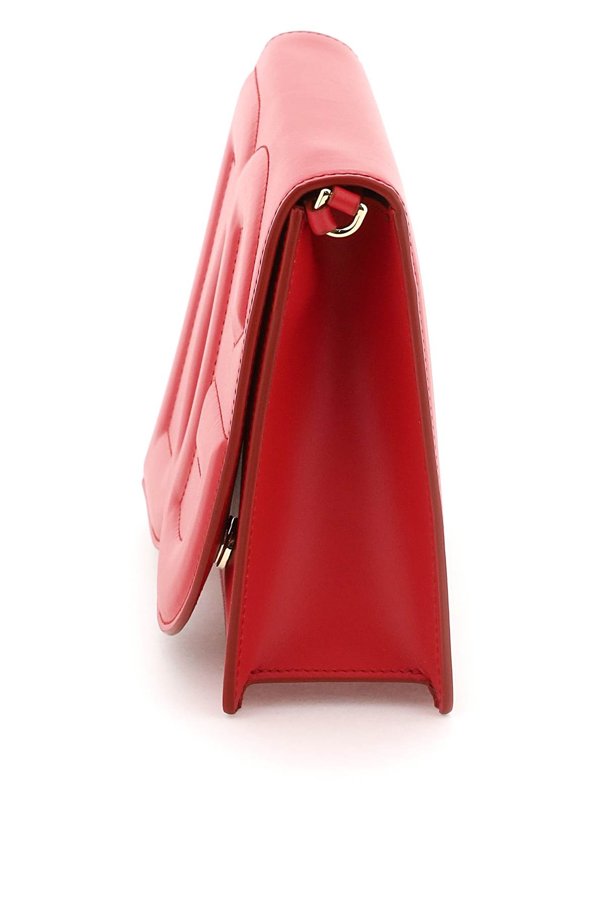 Dolce & Gabbana Dg Logo Crossbody Bag In Calf Leather In Rosso