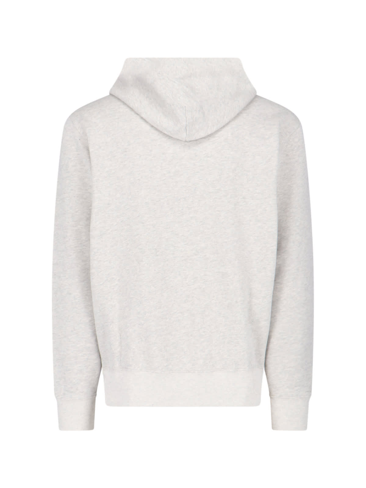 Shop Polo Ralph Lauren Logo Hoodie In Gray