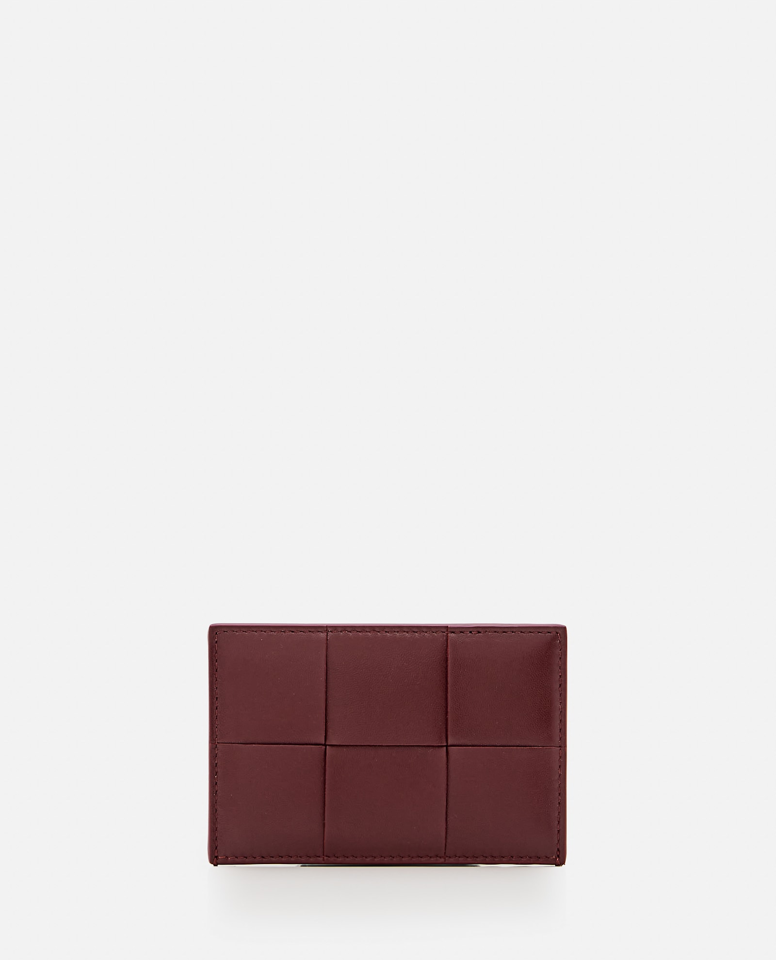 Bottega Veneta Two-tone Leather Card Holder In Red