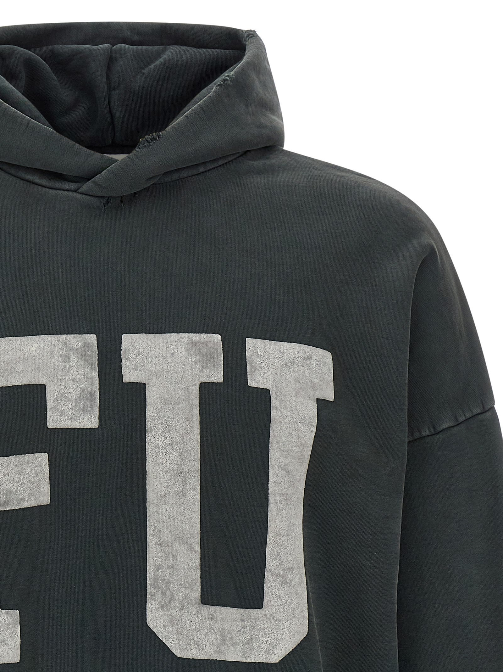 Fear Of God Qualified Printed Cotton-jersey Hoodie In Green