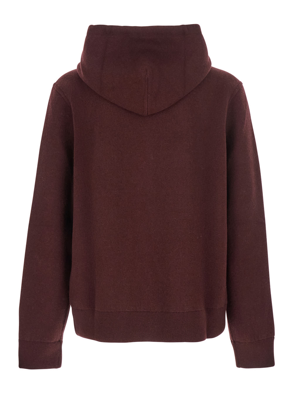 Gucci Bordeaux Reversible Cardigan With Drawstring Hood In Wool Man In Burgundy