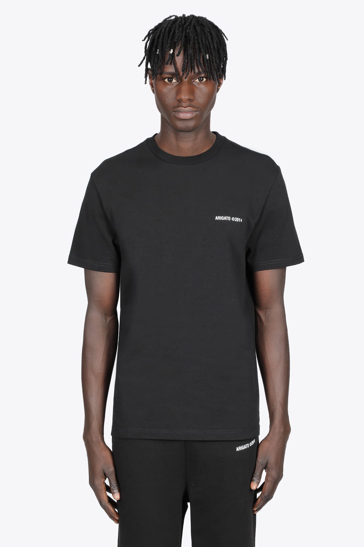 Axel Arigato London T-shirt Black cotton t-shirt with front and back logo print