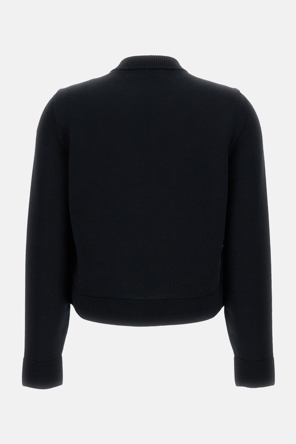Moncler Wool And Quilted Shell Down Cardigan In Black