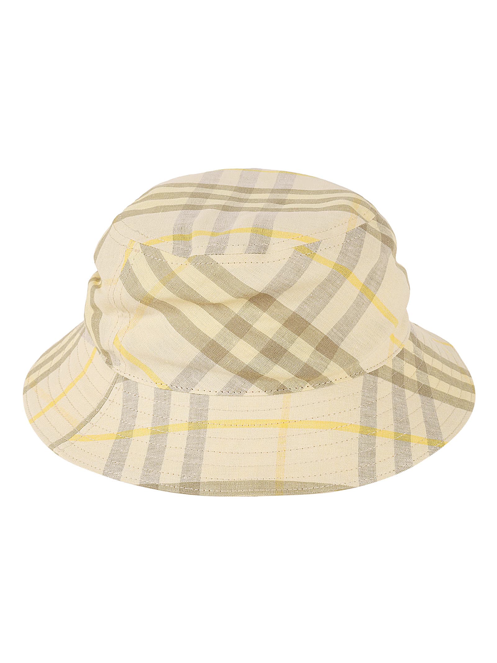 Shop Burberry Check Bucket Hat In Wheat Ip Check