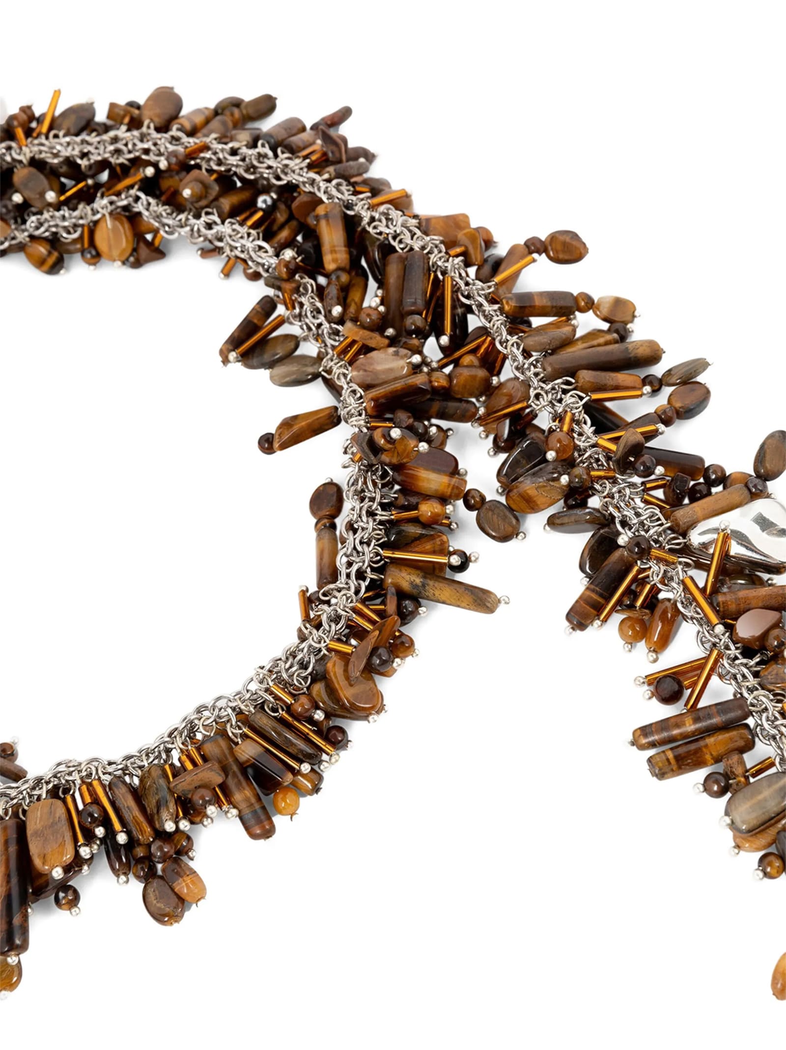 Dries Van Noten Adjustable Beaded Multi-strand Necklace In Brown