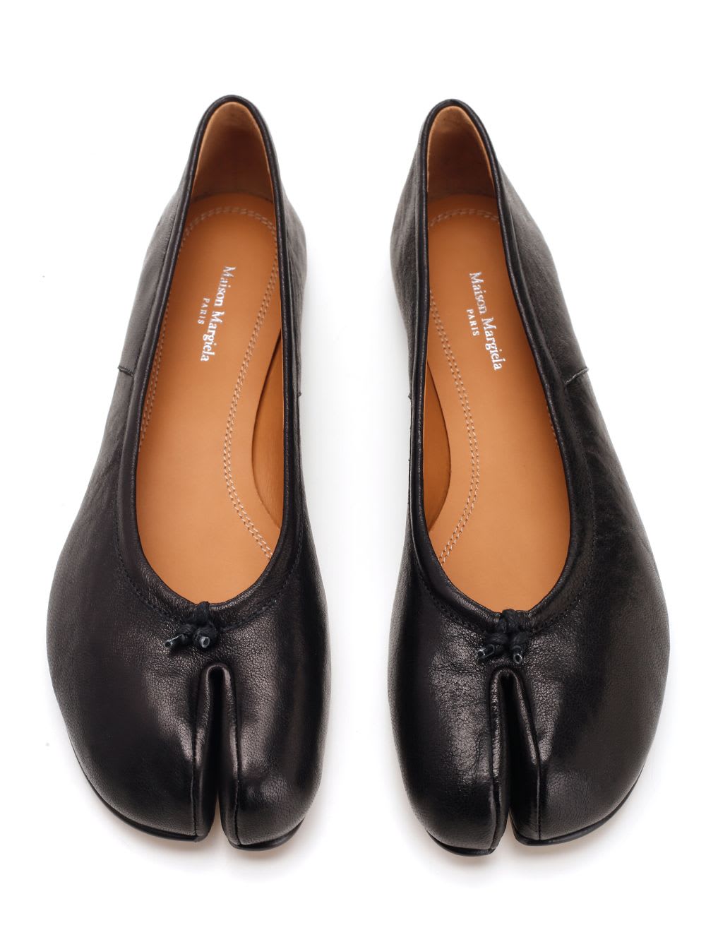 Shop Maison Margiela Tabi Ballerina In Black