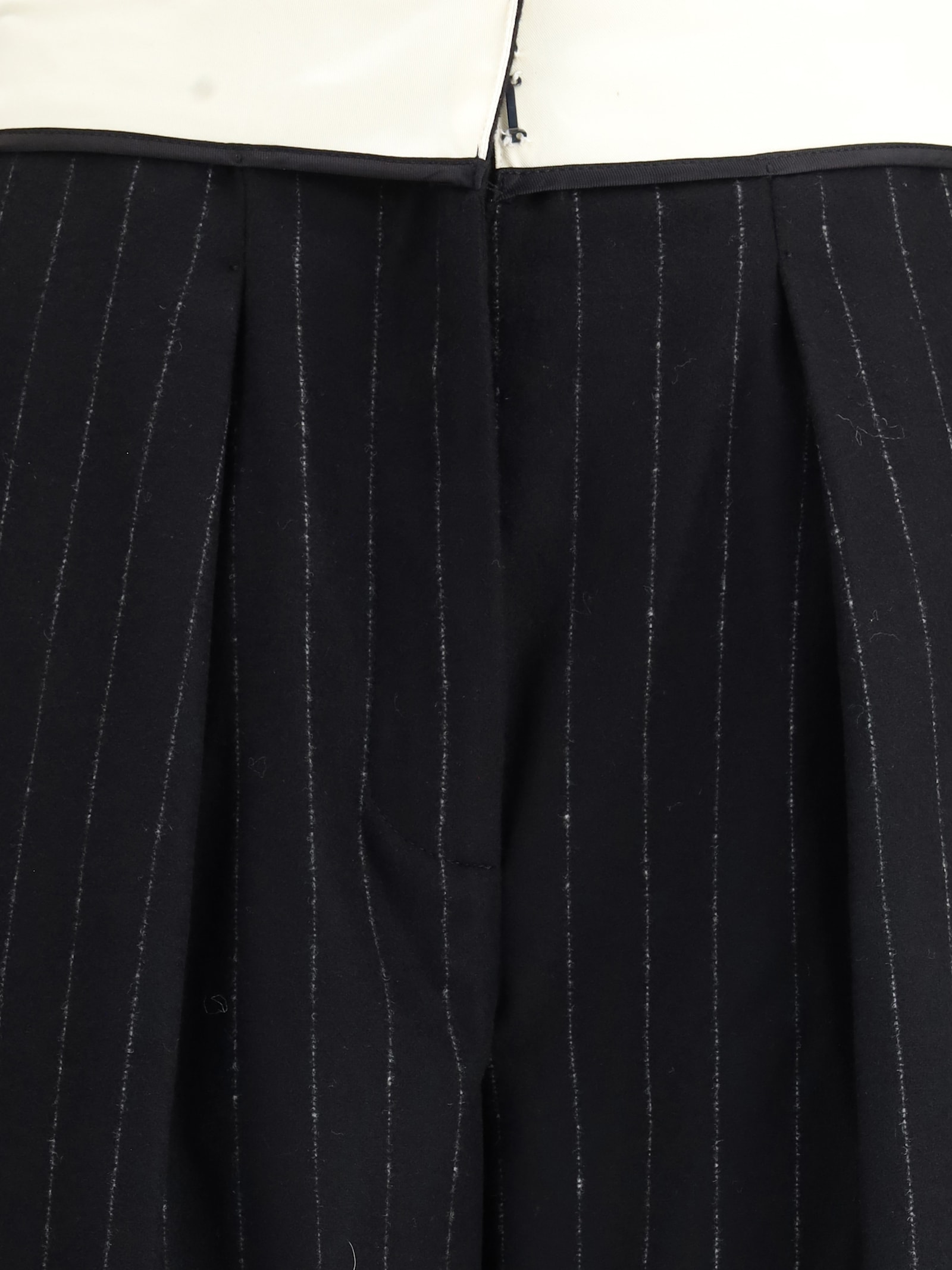 Forte Forte Sartorial High-waisted Pinstripe Wool-blend Trousers In Black