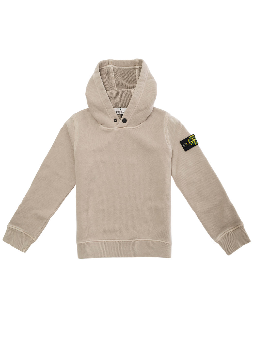Stone Island Junior Kids' Grey Hoodie With Logo Patch In Cotton Boy