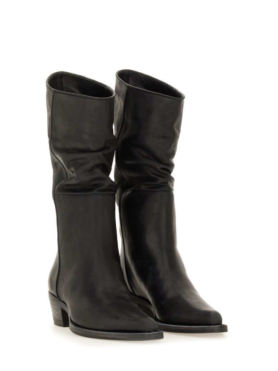 Khaite Clive 35 Leather Mid-calf Boots In Black