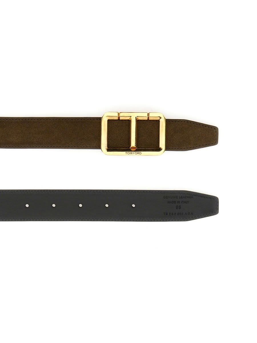 Shop Tom Ford Logo-buckle Fastened Belt In Brown