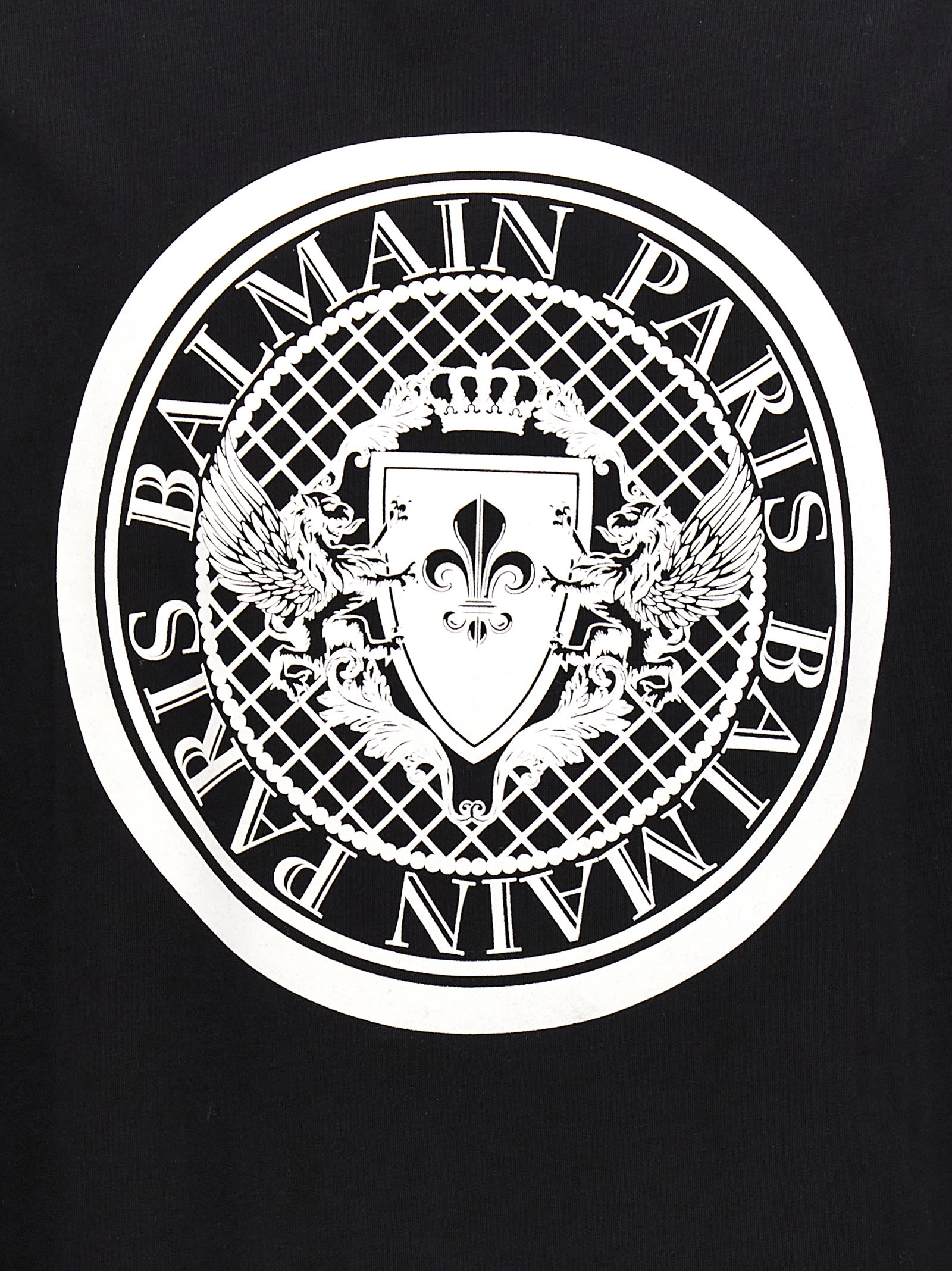 Shop Balmain Coin T-shirt In White/black