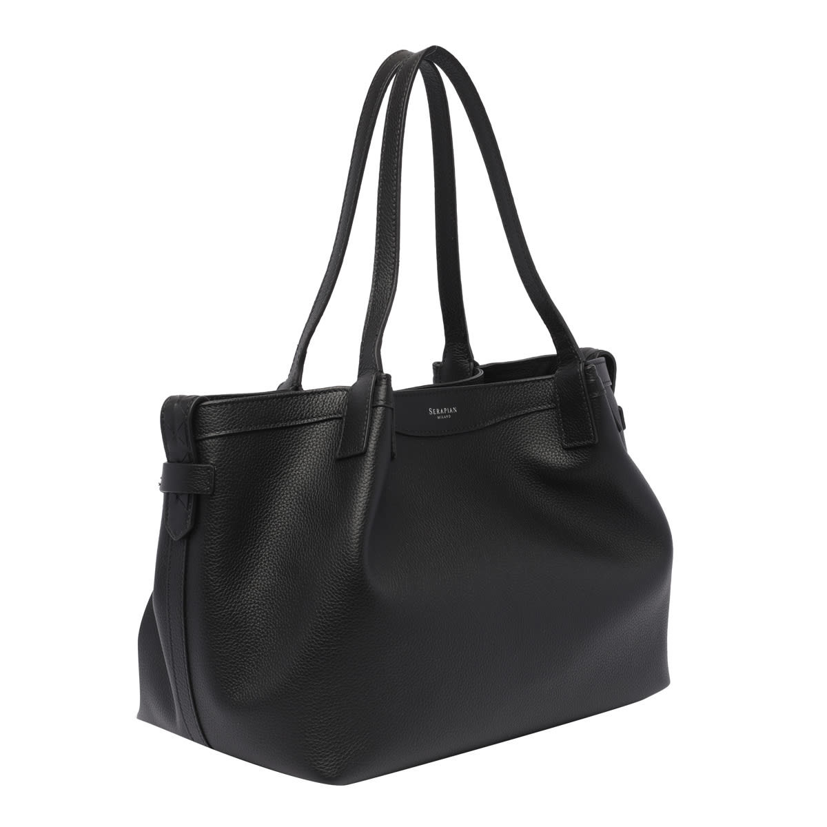 Shop Serapian Small Secret Rugiada Shoulder Bag In Black