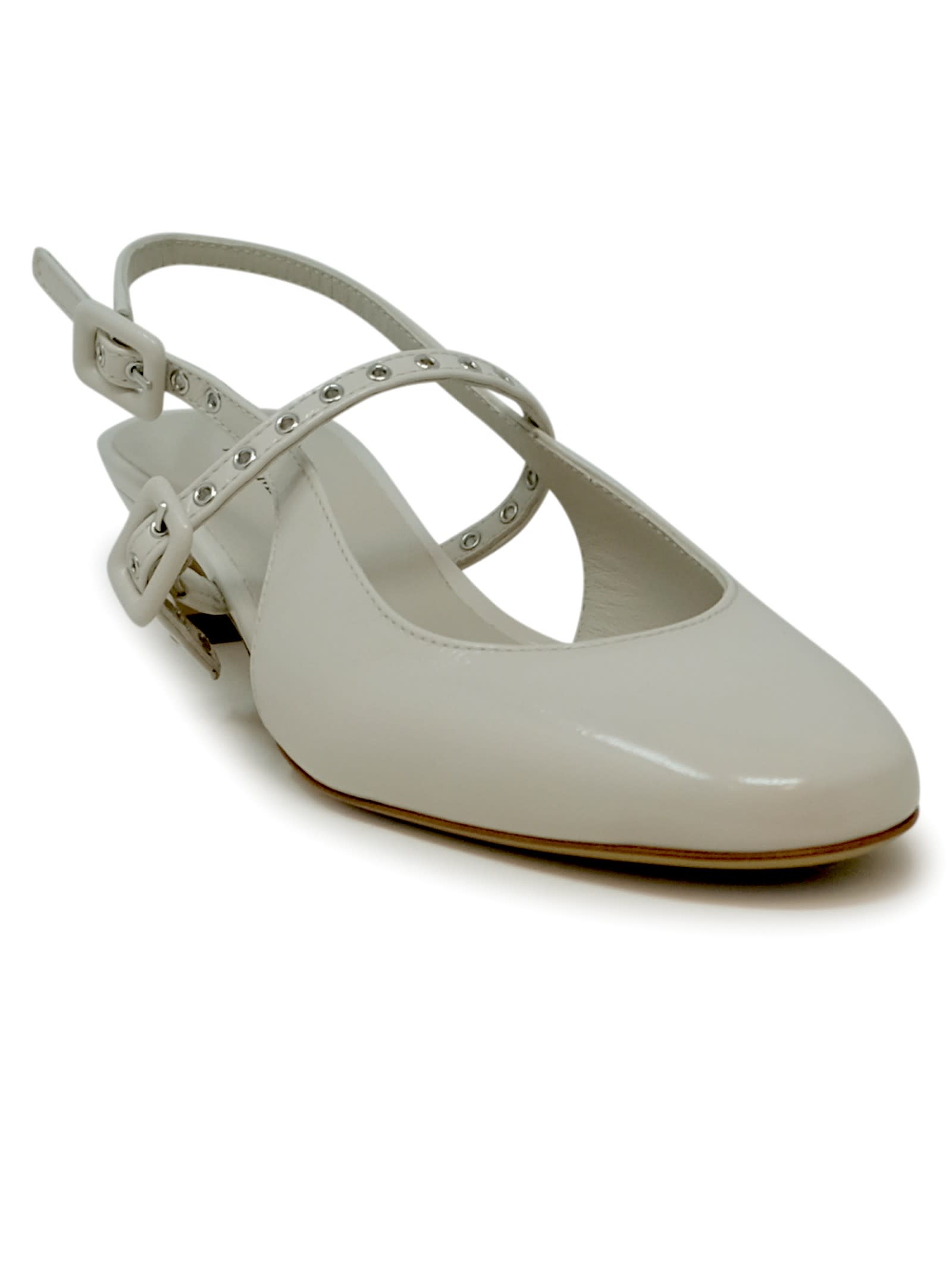 Halmanera Tofu Patent Leather Glaze Sandals In Ivory