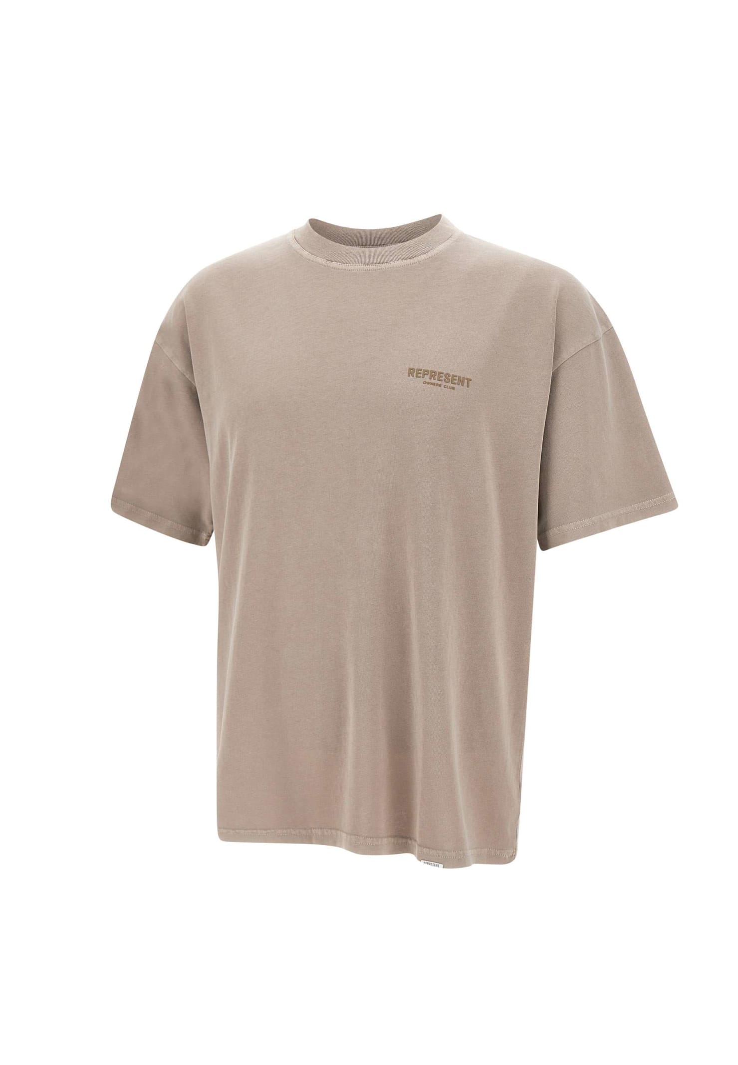 Shop Represent Owners Club Cotton T-shirt In Beige
