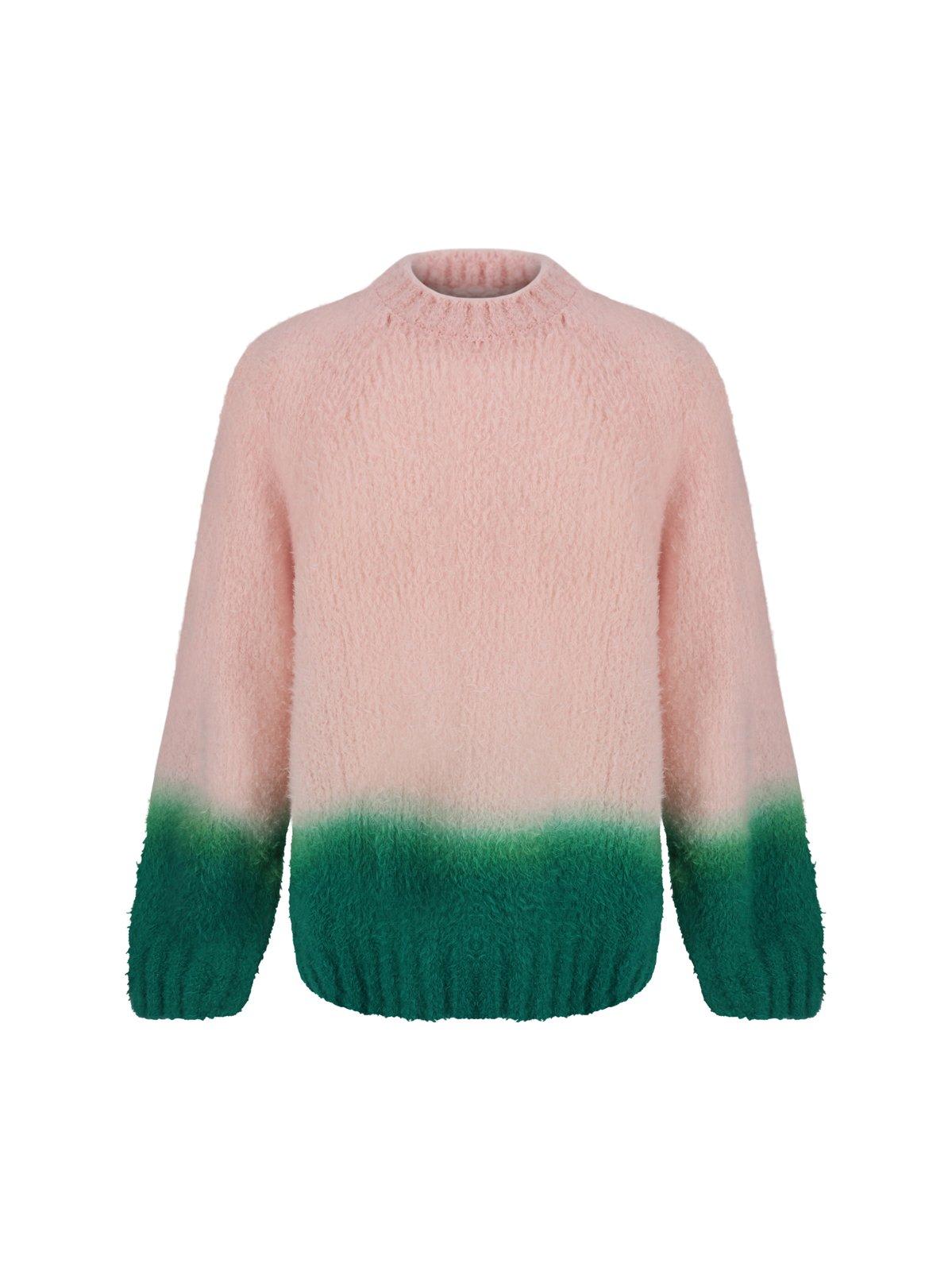 Shop Sacai Gradation Knit Jumper In Pink