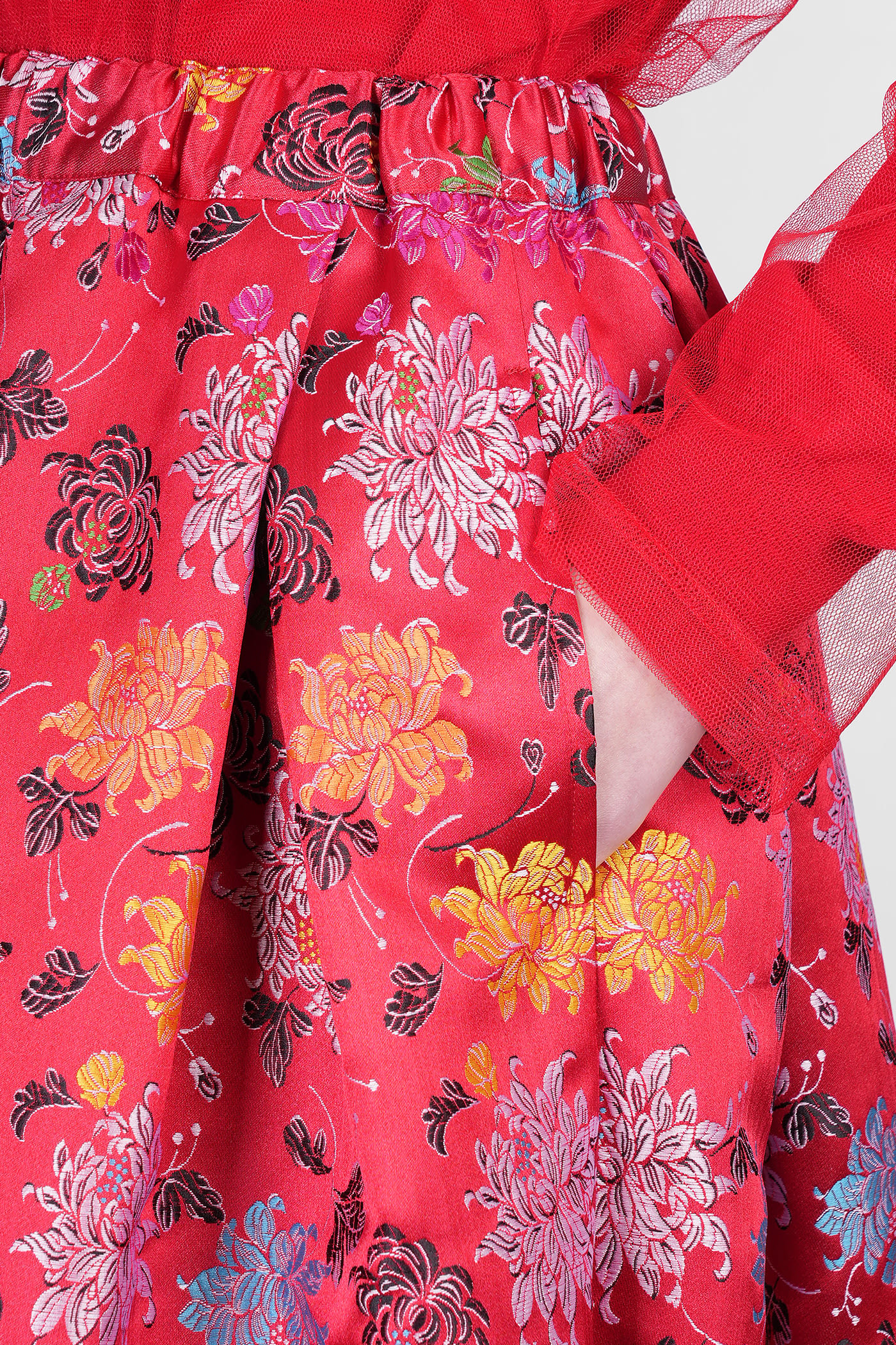 Shop Comme Des Garçons Skirt In Red Polyester