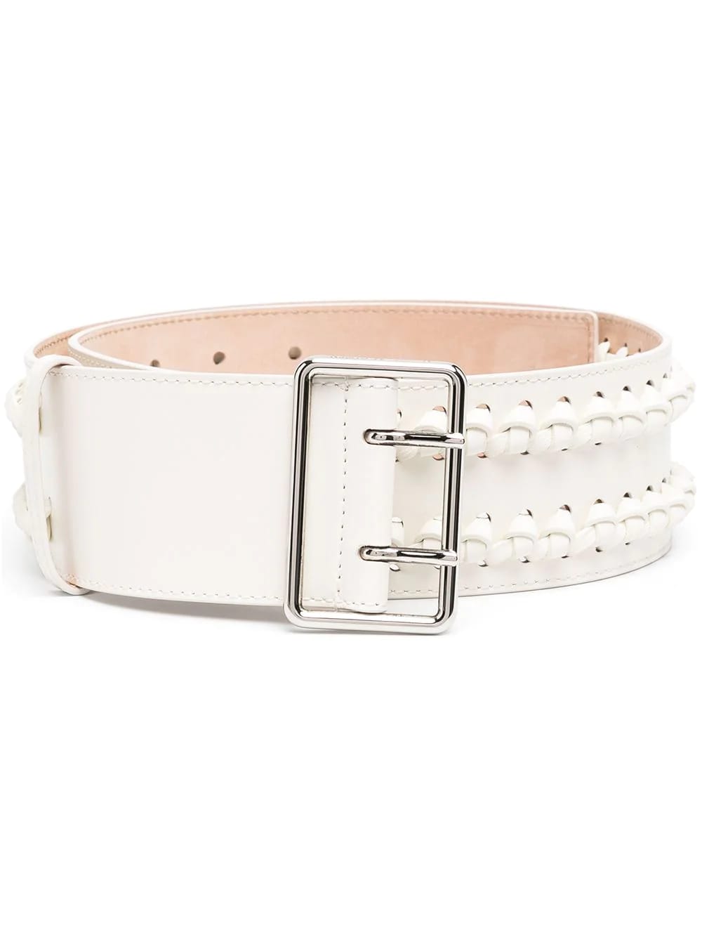 Alexander McQueen Woman Light Ivory Military Belt With Knots