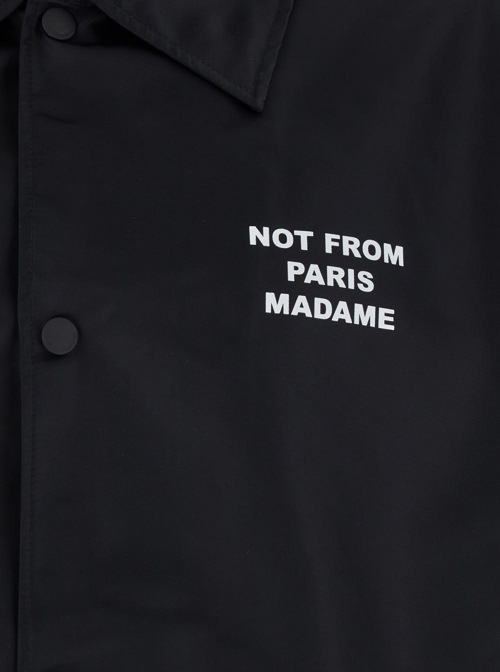 Drôle De Monsieur Black Jacket With Logo In Techno Fabric Man In Black
