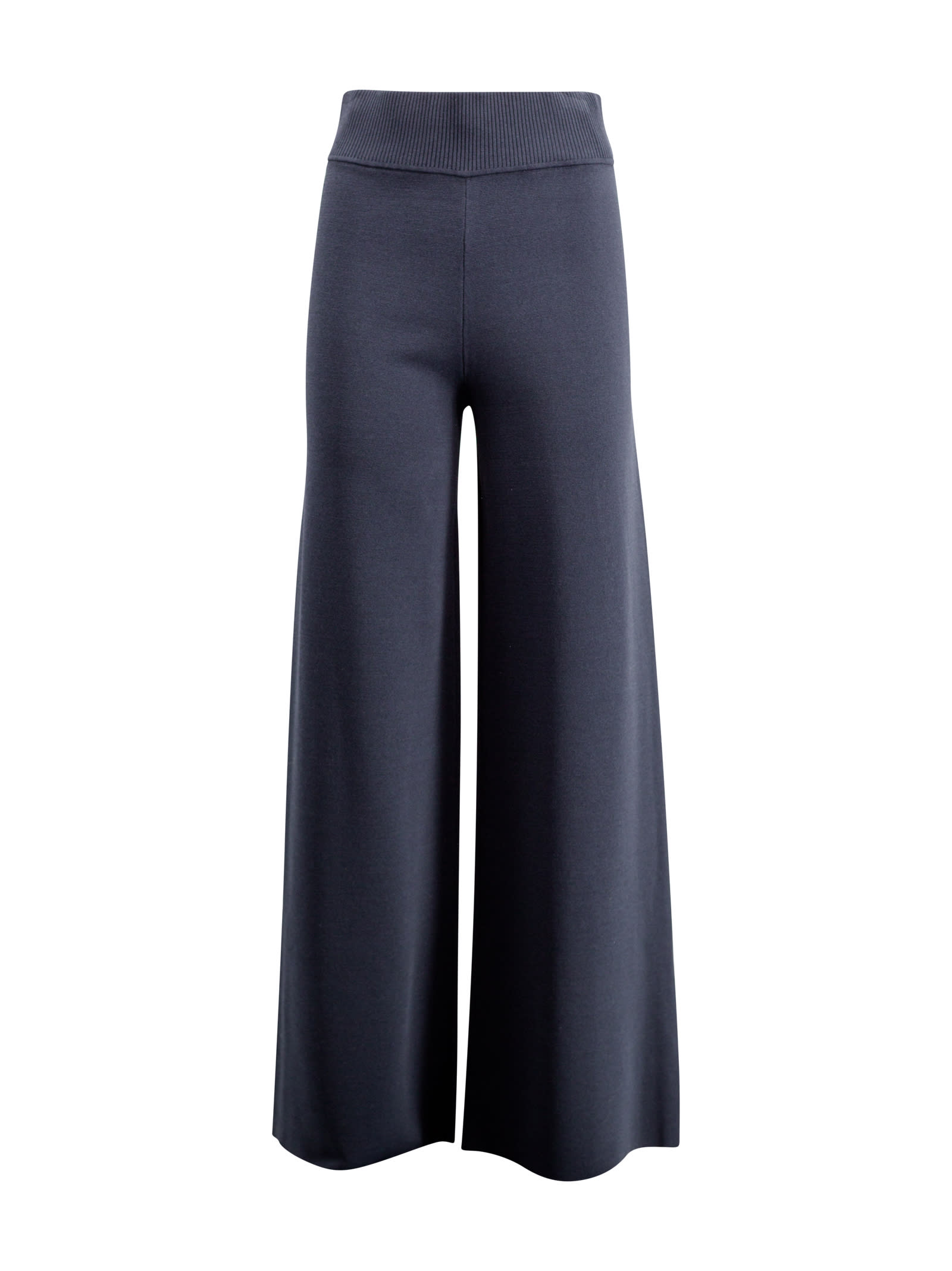Shop P.a.r.o.s.h Roma Knit Trousers In Blue