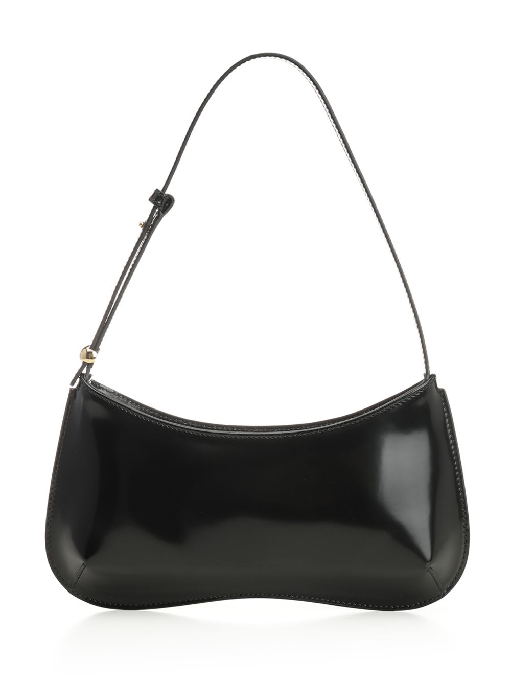 Jacquemus Versatile Shoulder Bag Adjustable Strap Smooth Finish In Black