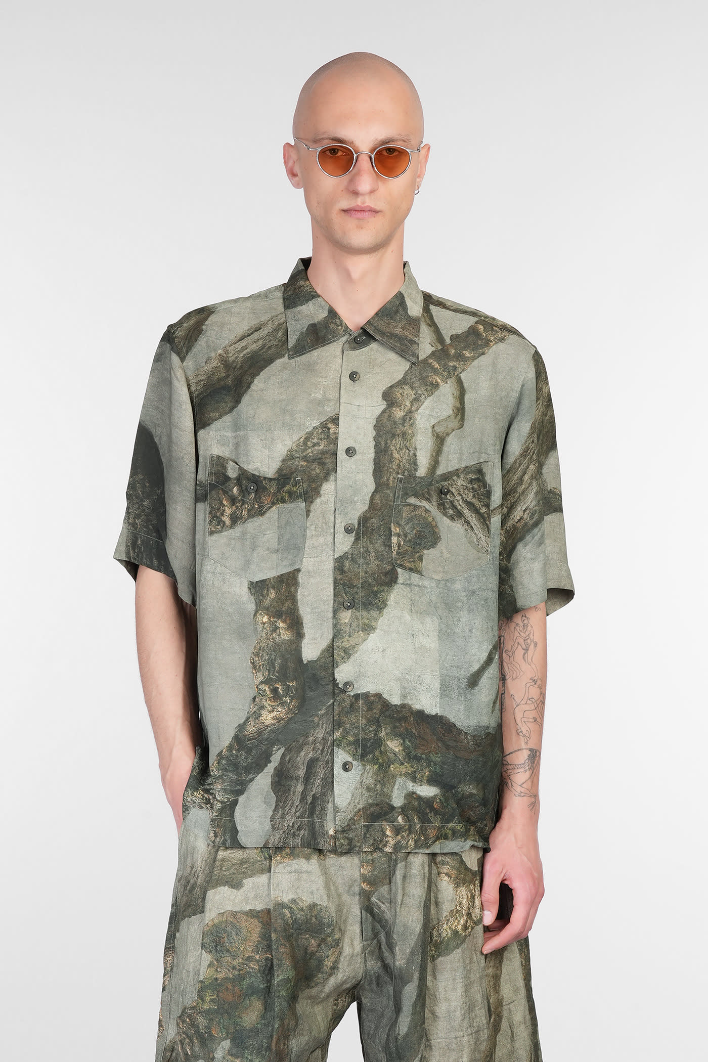 Shirt In Green Viscose