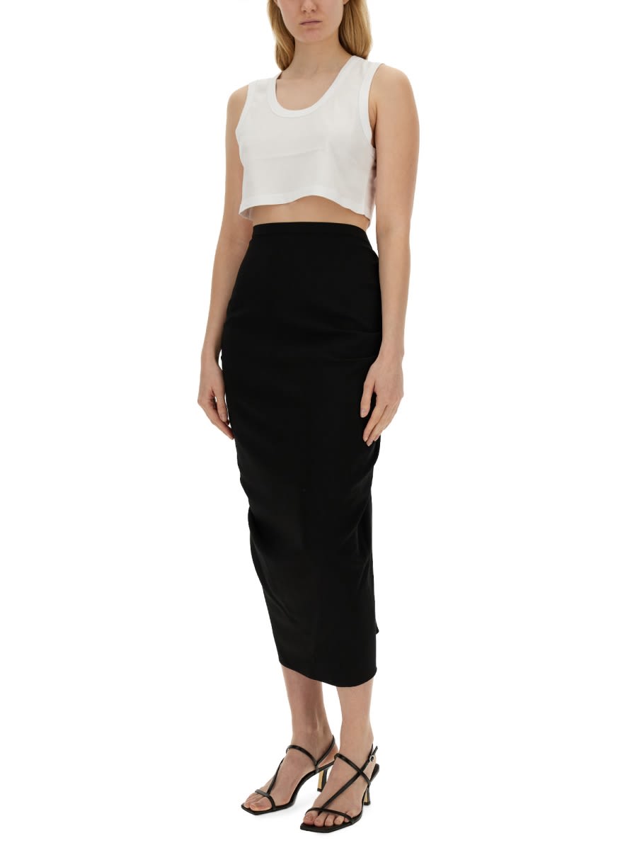 Shop Dries Van Noten Skirt With Drape In Black