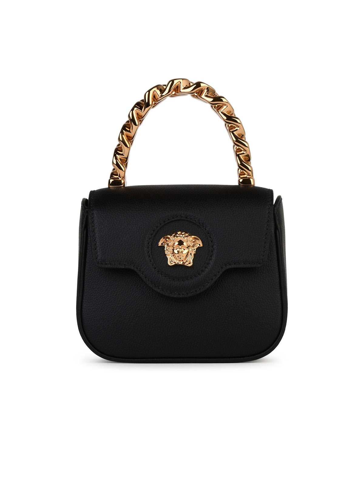 Shop Versace La Medusa Black Leather Mini Bag