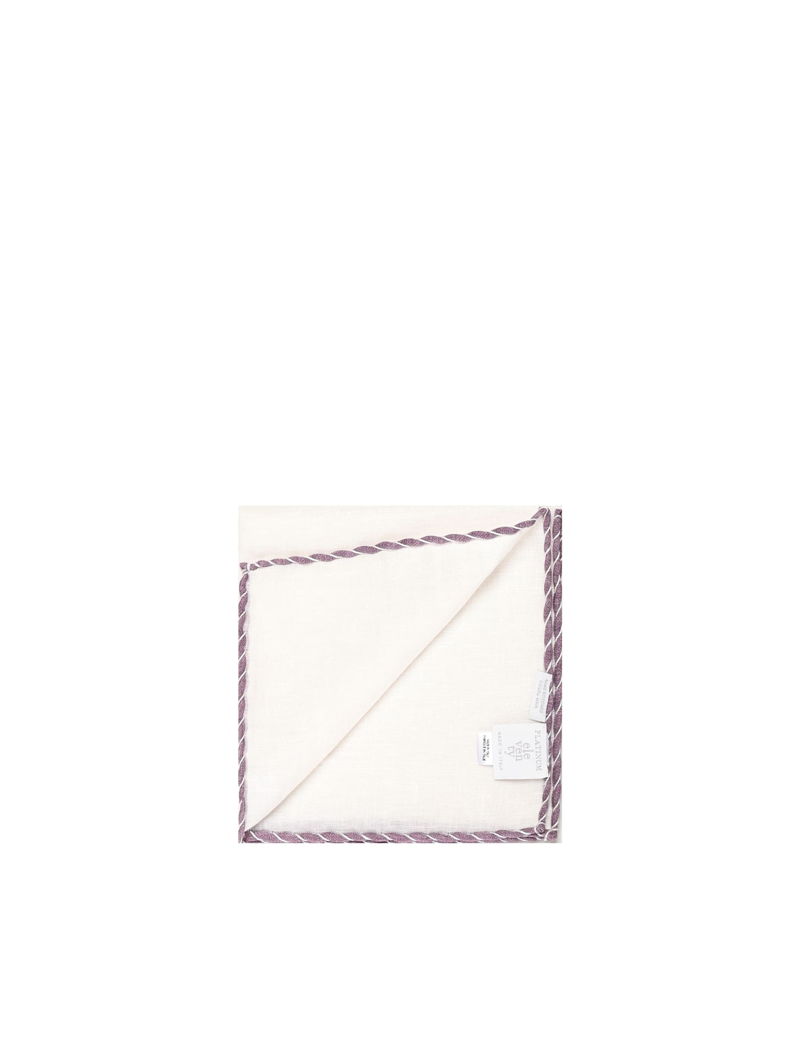 Eleventy Linen Scarf In Bianco E Mauve
