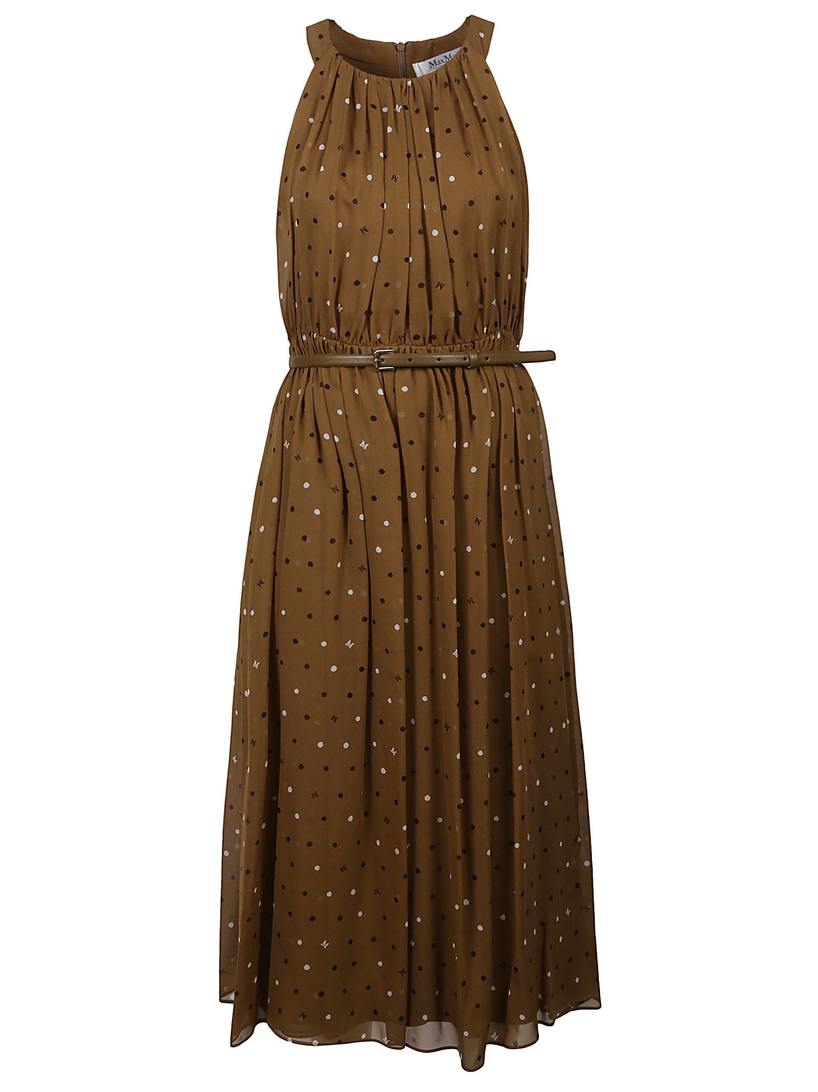 Max Mara Bronze Volta Dress In Brown