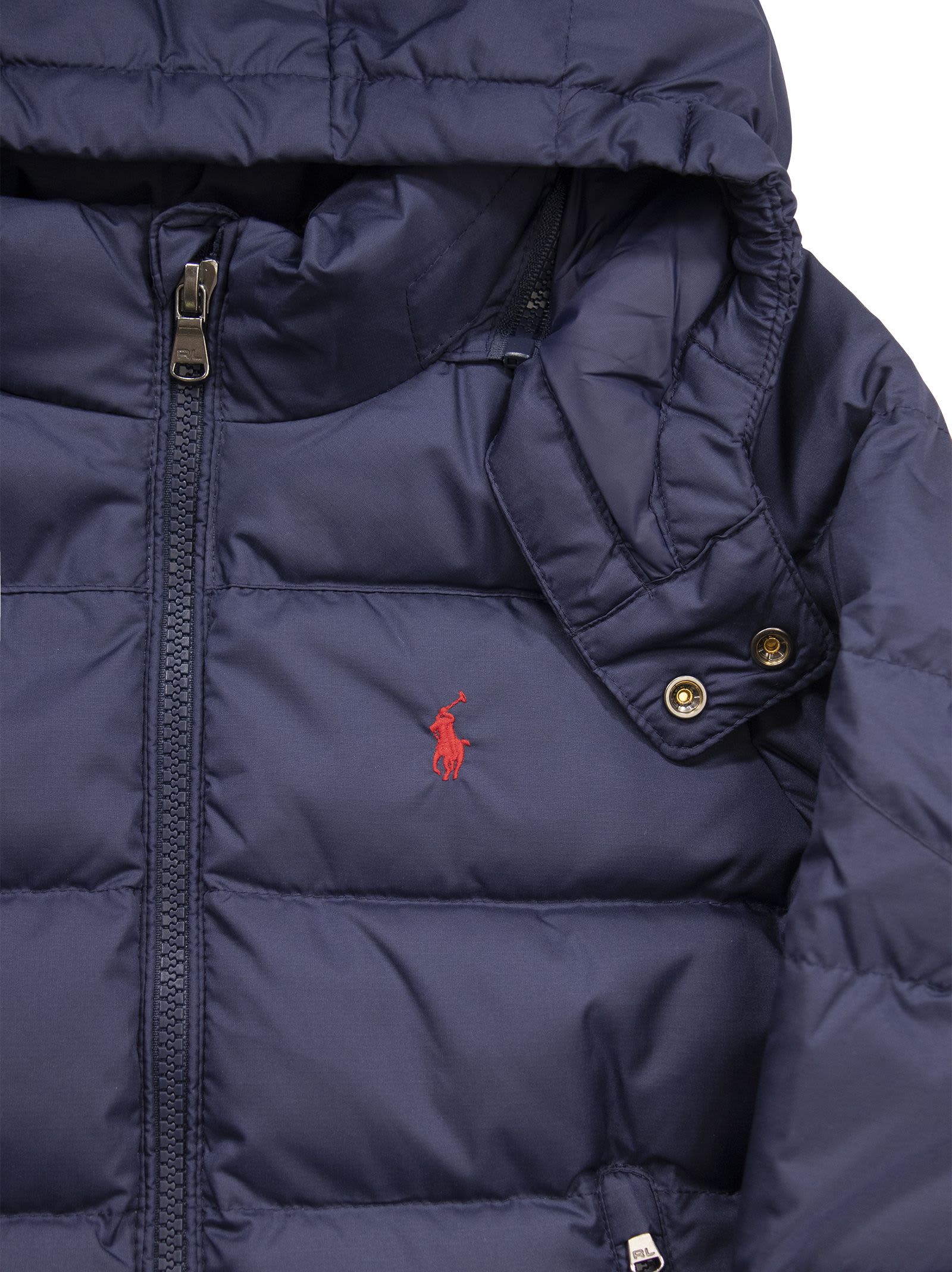 Shop Polo Ralph Lauren Water-repellent Down Jacket In Navy