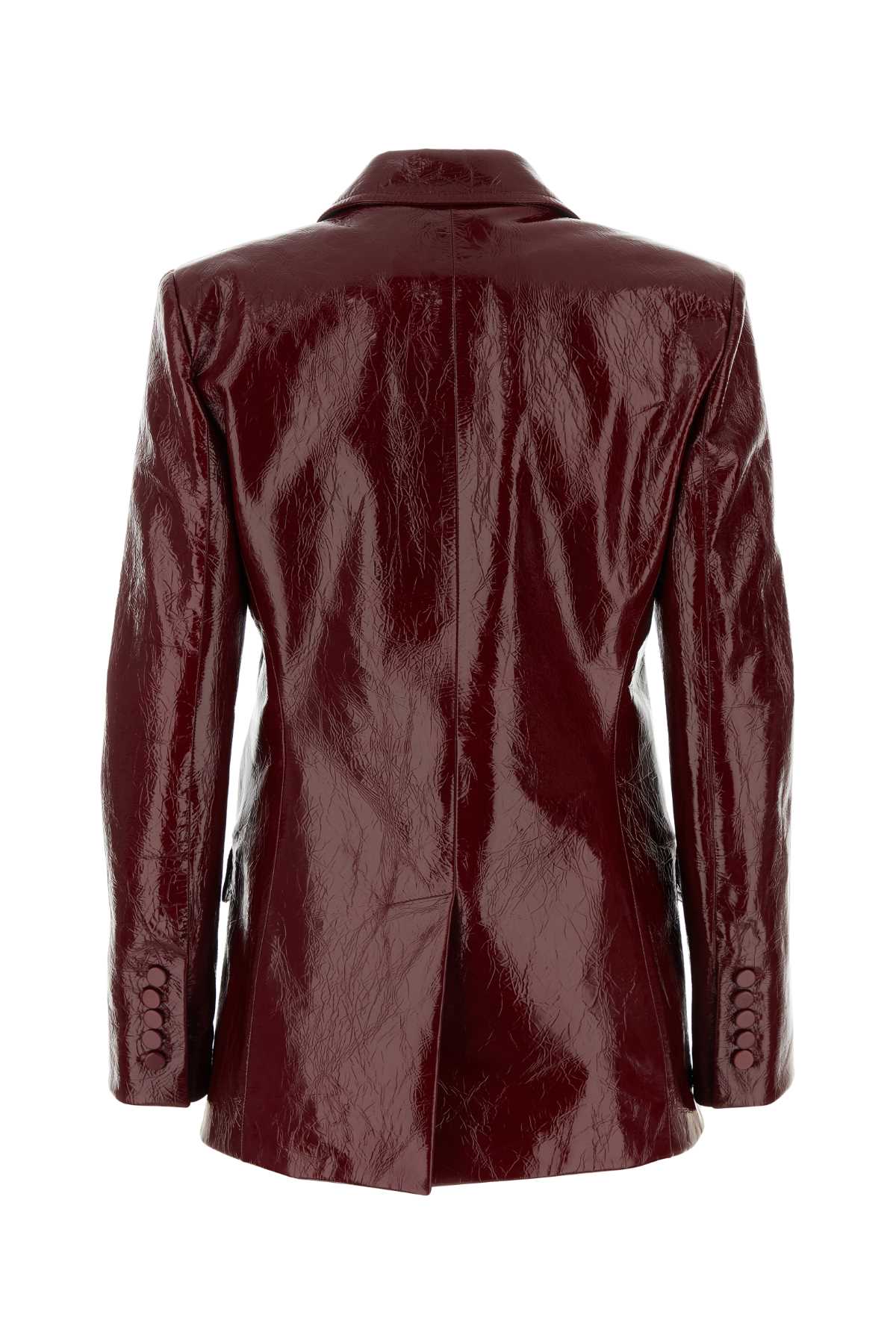 Shop Gucci Tiziano Red Leather Blazer In Newred23