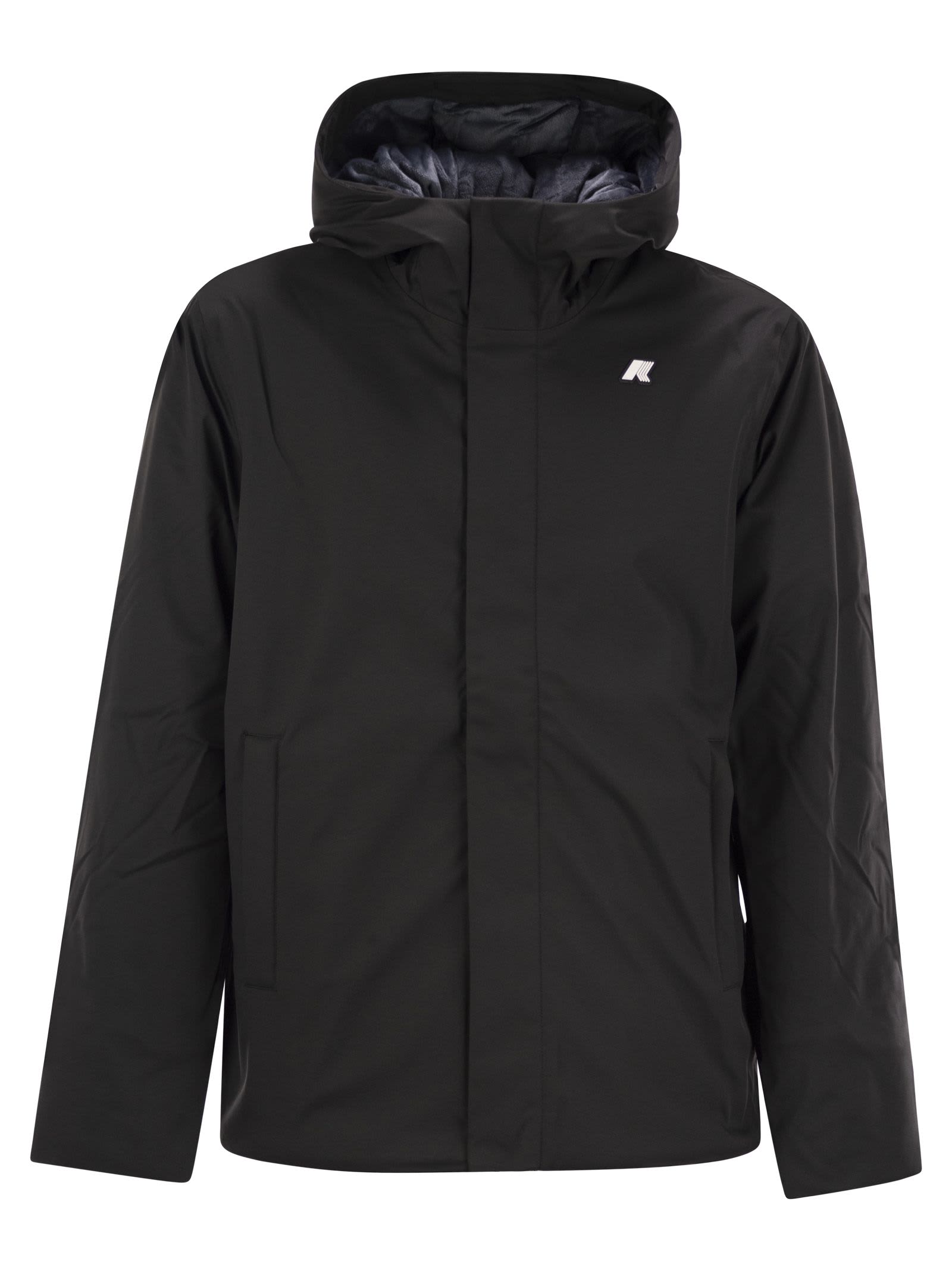 Shop K-way Jacko - Hooded Padded Jacket In Black