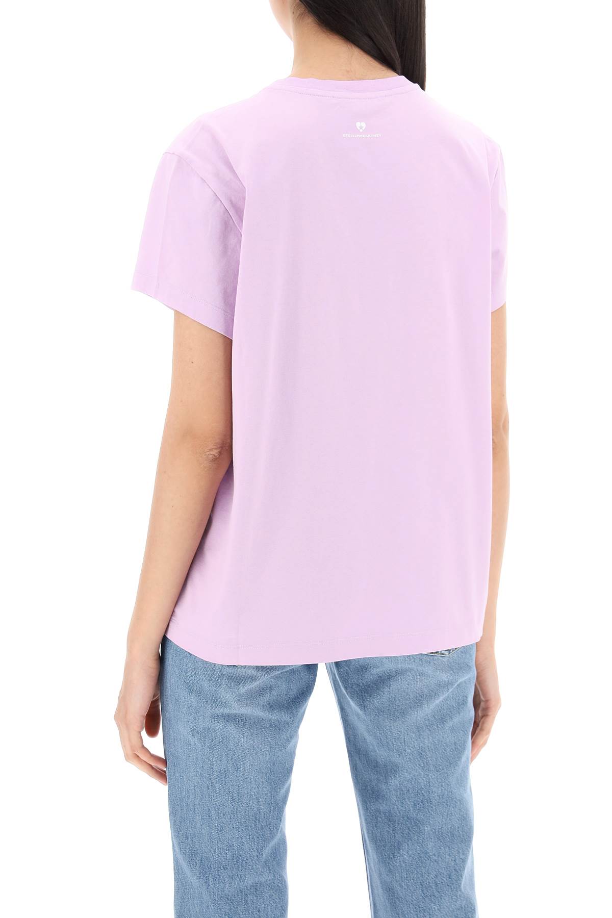 Shop Stella Mccartney Iconic Mini Heart T-shirt In Washed Lilac (purple)