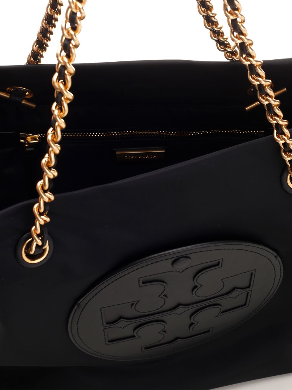 Shop Tory Burch Ella Chain Shopping Bag In Black