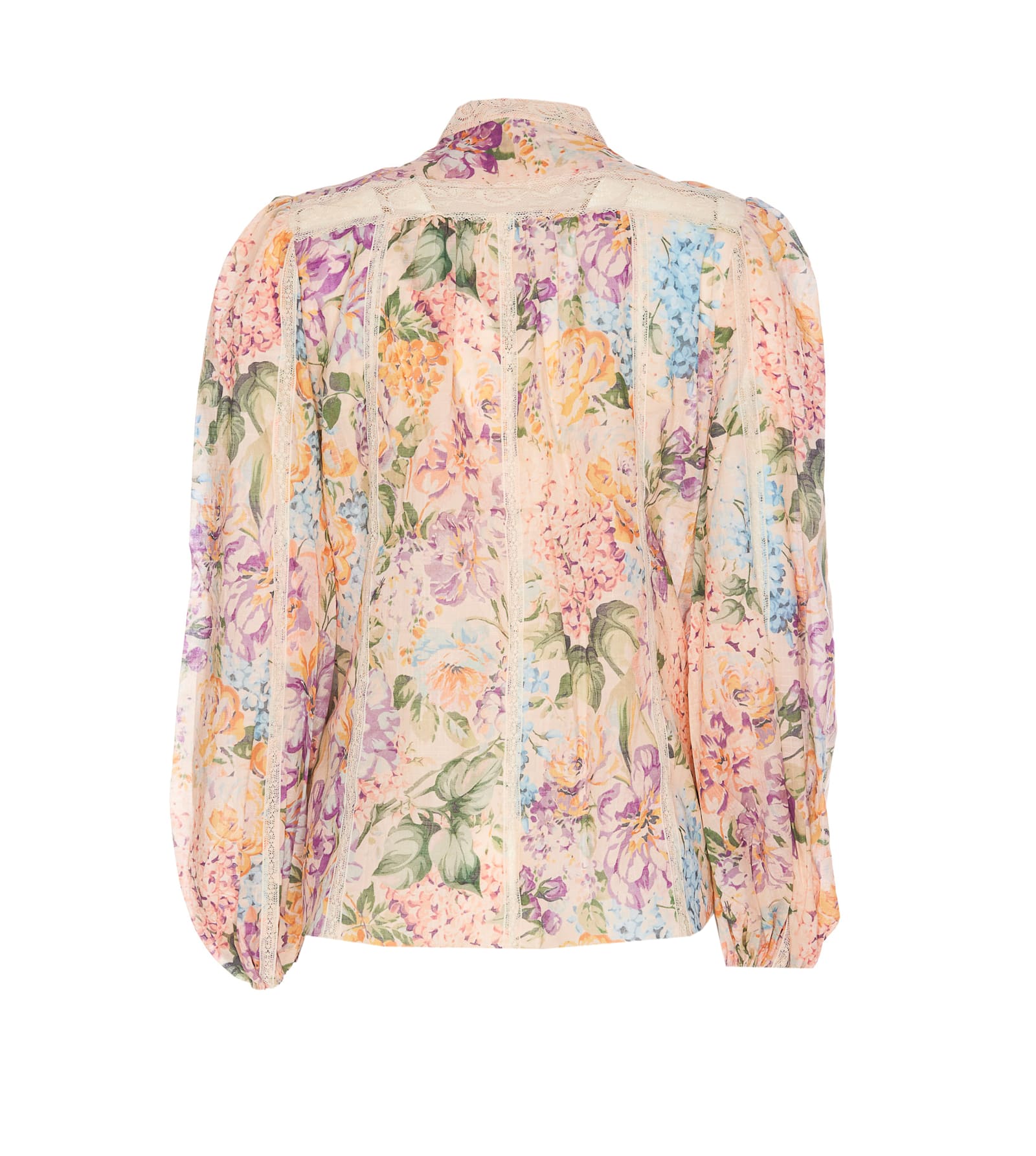 Shop Zimmermann Halliday Lace Shirt In Multicolour