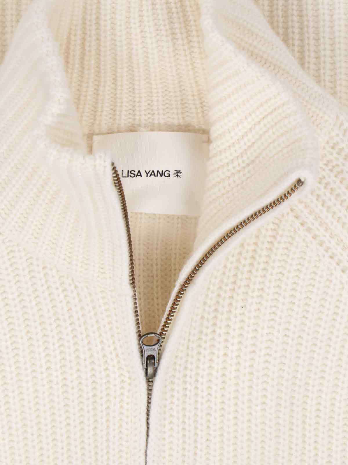 Lisa Yang Sadie Zip Sweater In White