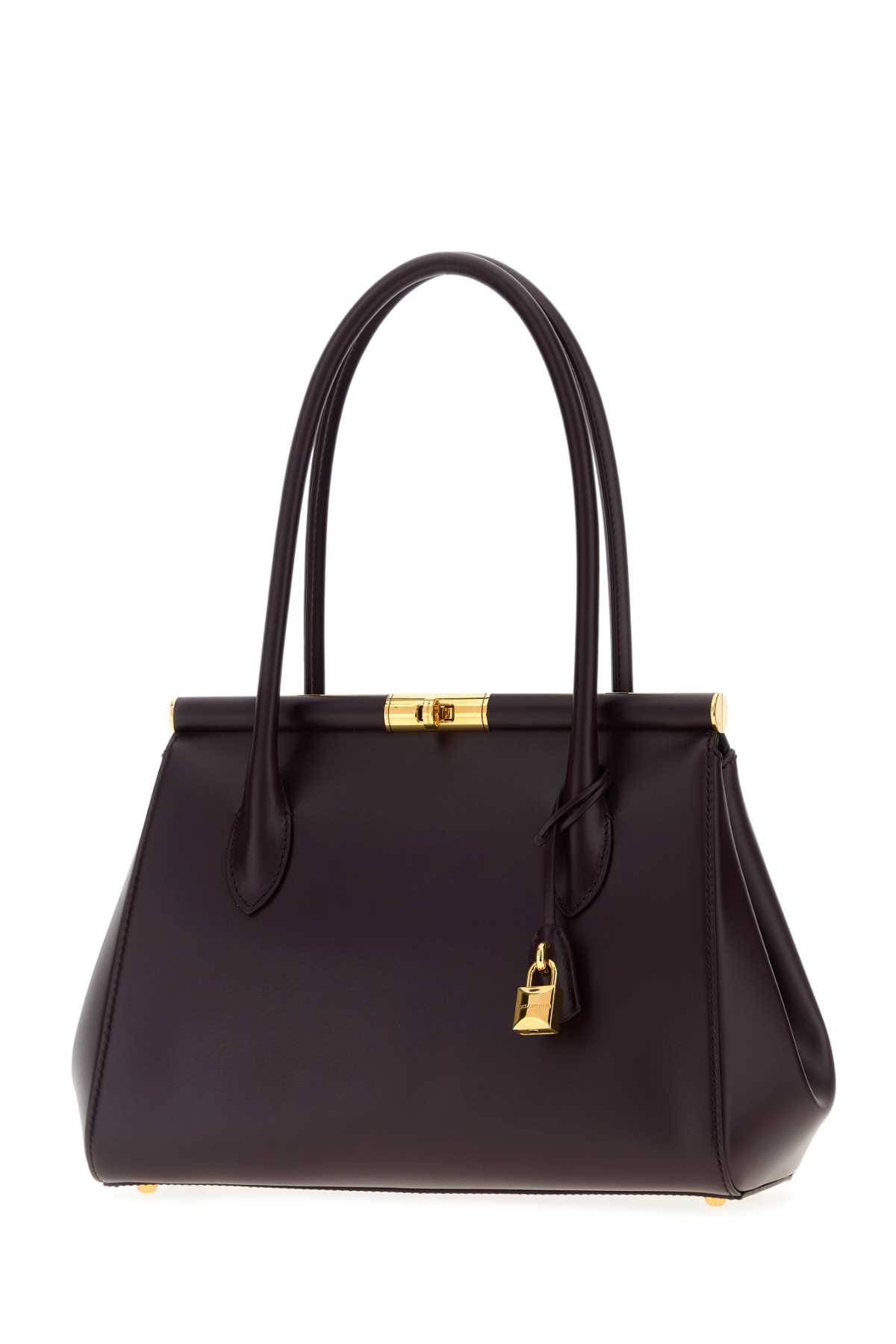 Dolce & Gabbana Aubergine Leather Everyday Marlene Shoulder Bag In Brown