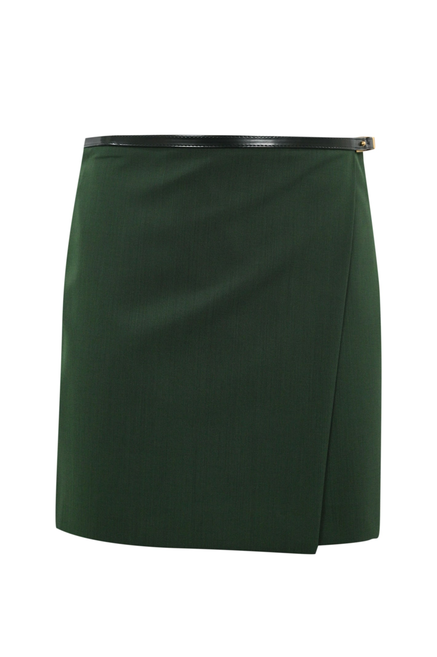 Shop Philosophy Di Lorenzo Serafini Green Wool Blend Skirt In Verde